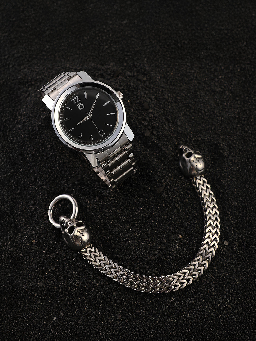 The Studio Round Watch With Chain Bracelet Combo