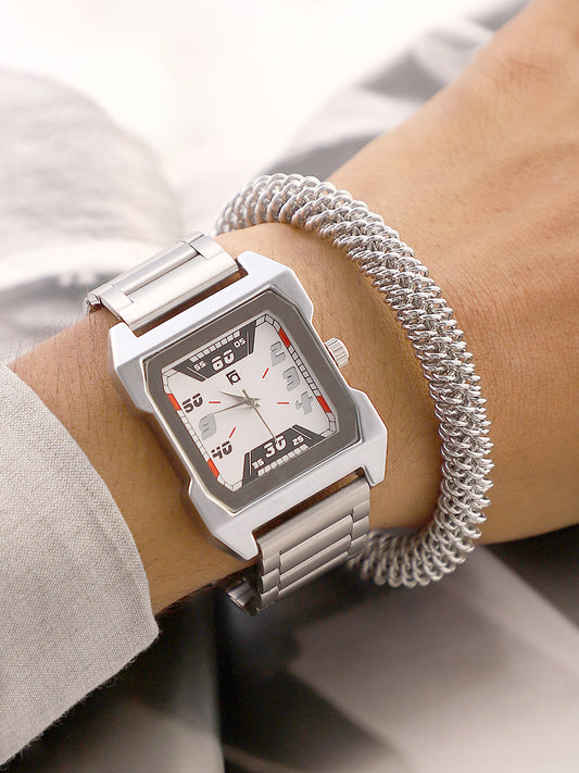 The Blazer Square Watch With Cuff Bracelet Combo