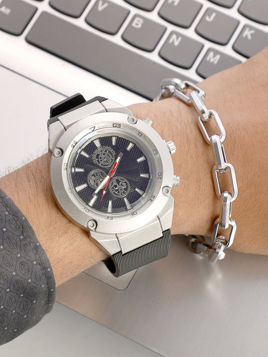 The Odyssé Four-Dial Round Watch With Link Bracelet Combo