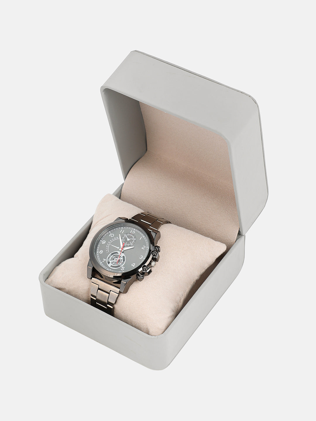 The Navos Chain Round Watch - Space Grey