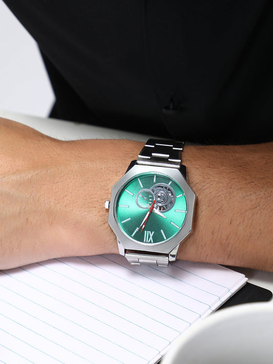 The Formula Chain Round Watch - Kelly Green