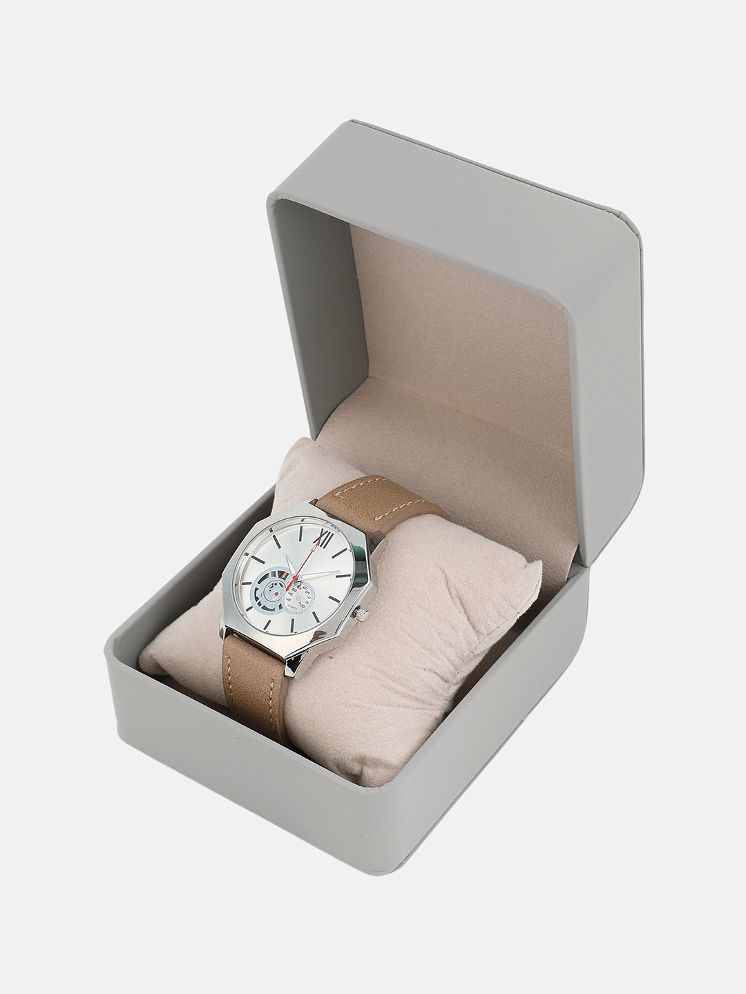 The Formula Leather Round Watch - Khaki Brown