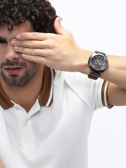 The Peregron Round Watch - Coffee Brown