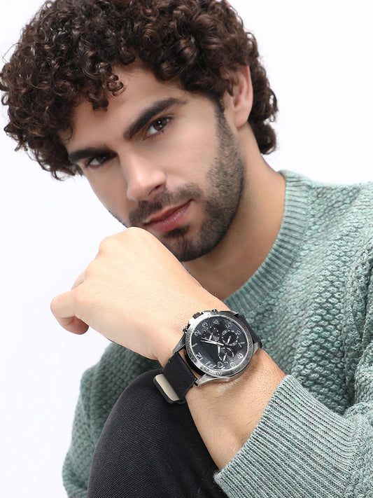 The Peregron Round Watch - Onyx Black