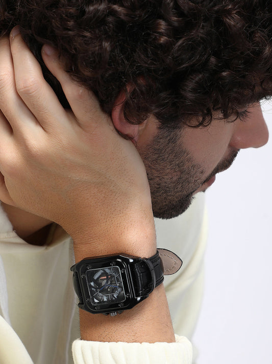 The Nocturne Square Watch - Onyx Black