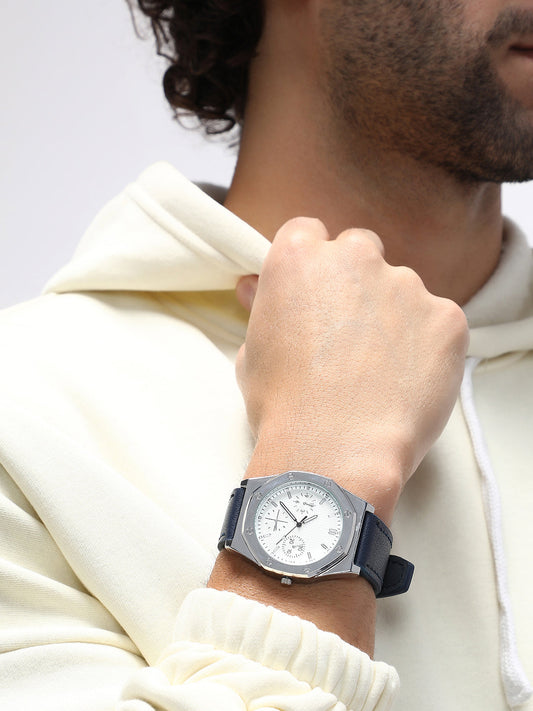 The Torque Compass Round Watch - Indigo Blue