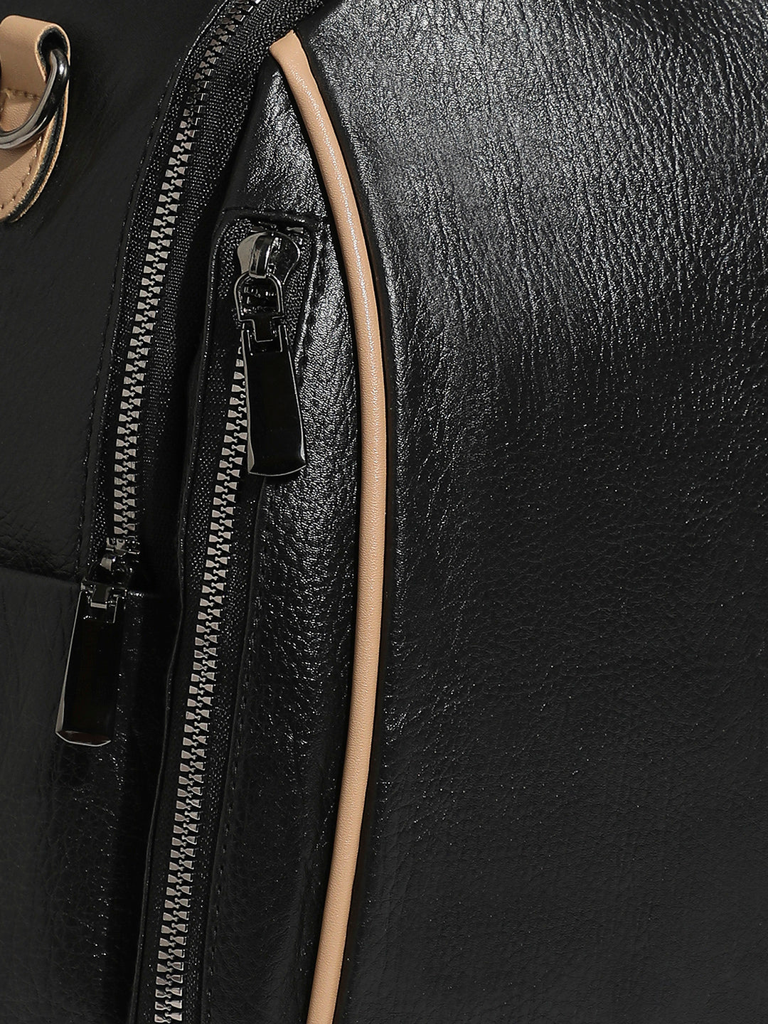 Contrast Piping Backpack - Midnight Black