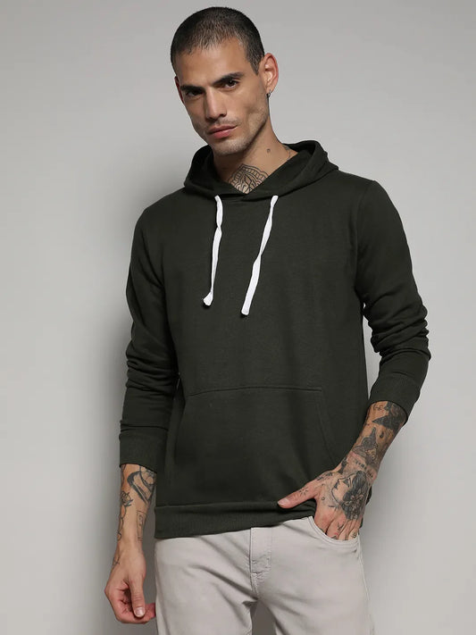 Pullover Hoodie With Contrast Drawstring