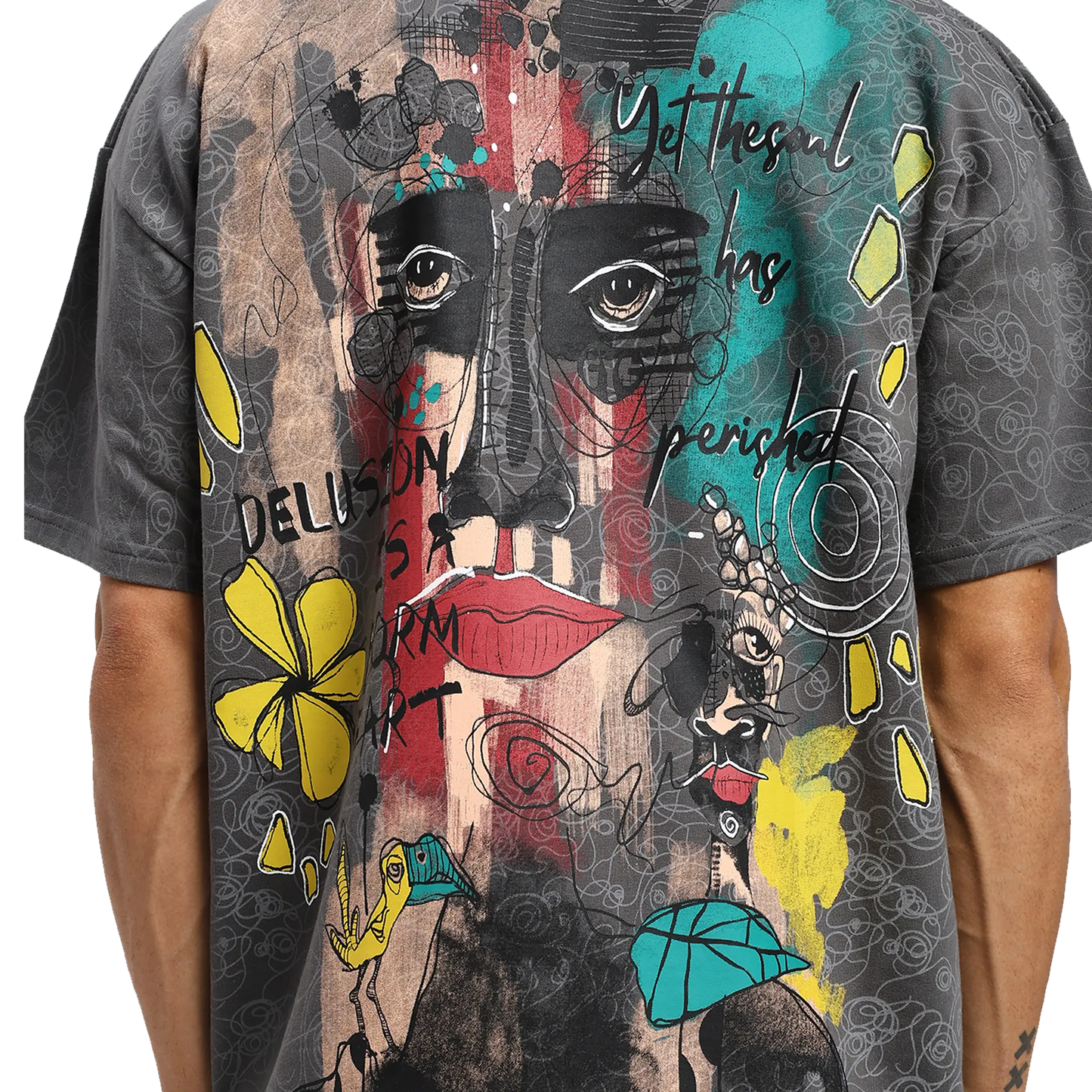Soul Art Printed Grey T-Shirt FLYAF