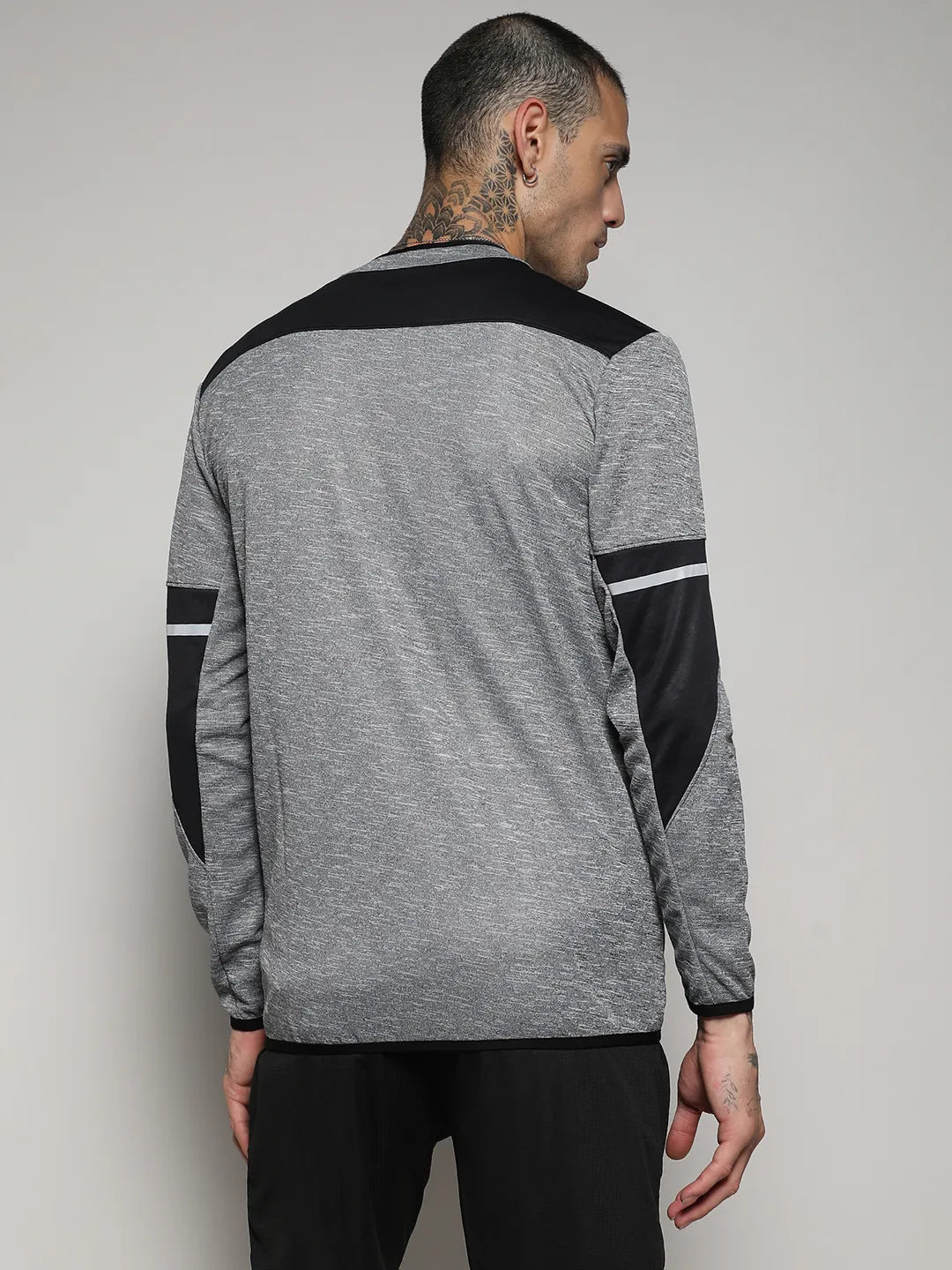 Heathered Activewear Jacket With Contrast Detail