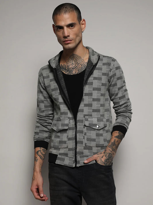 Textured Jacket With Flap Pocket