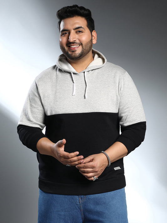 Contrast Panel Pullover Hoodie