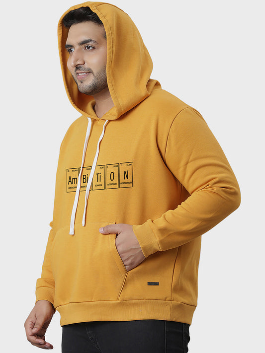 Solid Full Sleeve Hooded Casual Sweatshirt