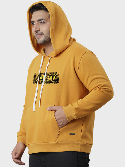 Solid Full Sleeve Hooded Casual Sweatshirt