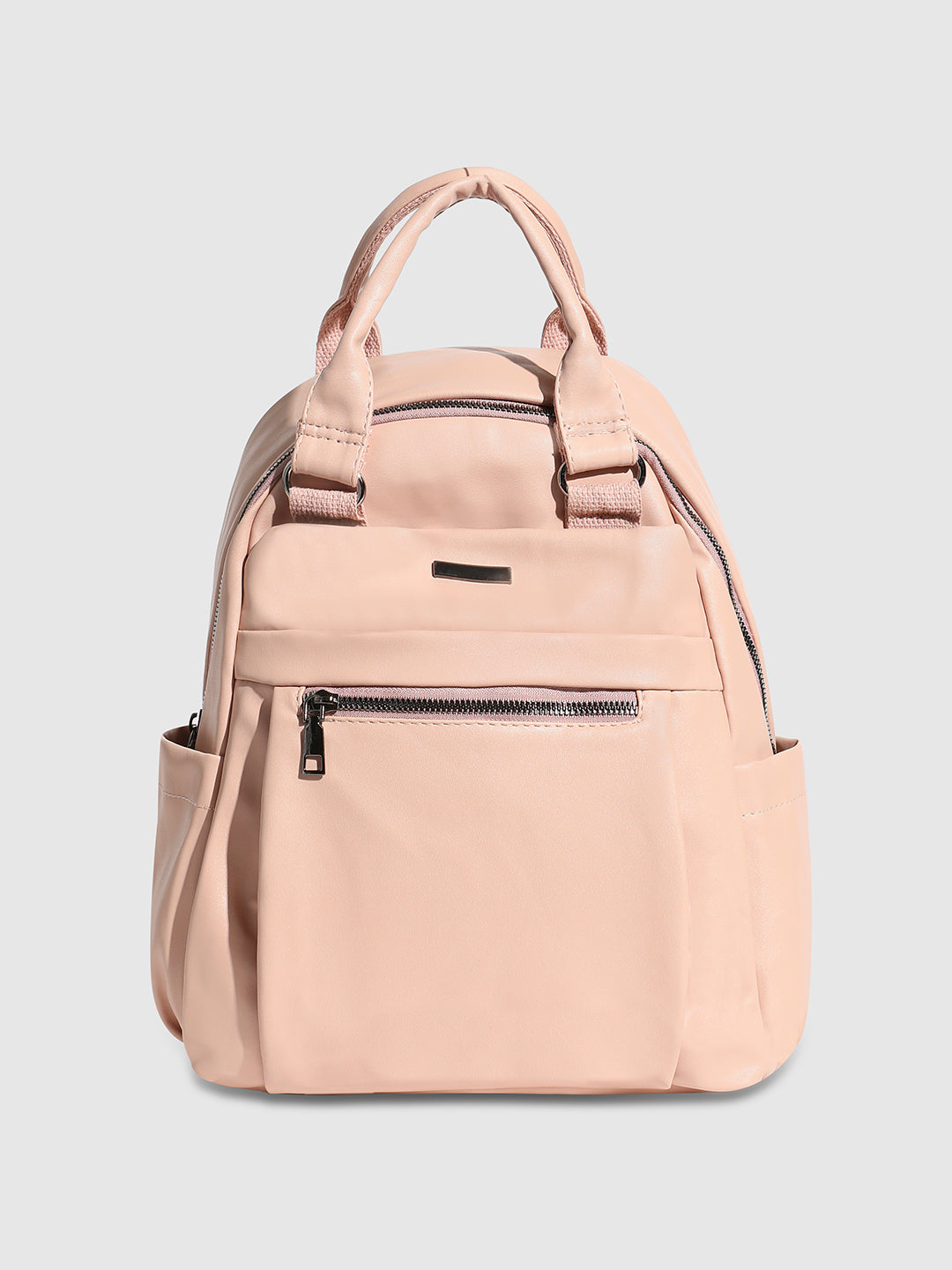 Top Handle Curve Backpack - Light Pink