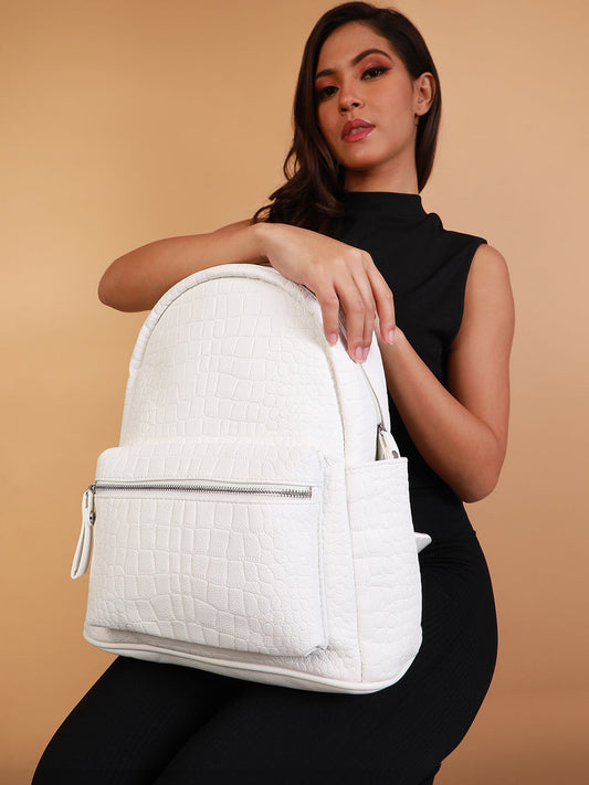 The Scale Curve Backpack - Daisy White