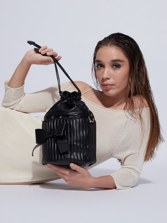 Charcoal Black Bucket Bag
