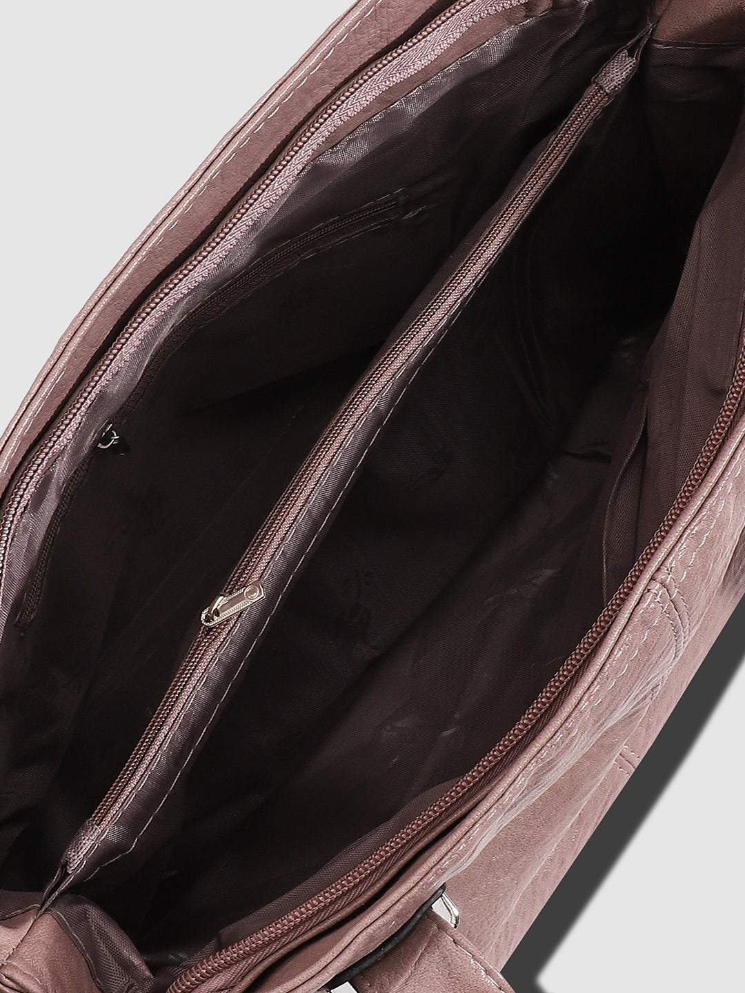 Structured Side-Zip Handbag - Nude Pink