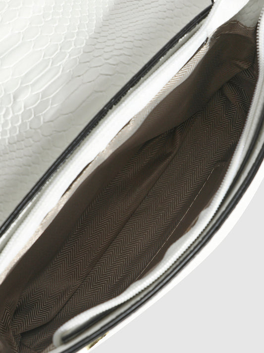 Hinge Flap Sling Bag - White