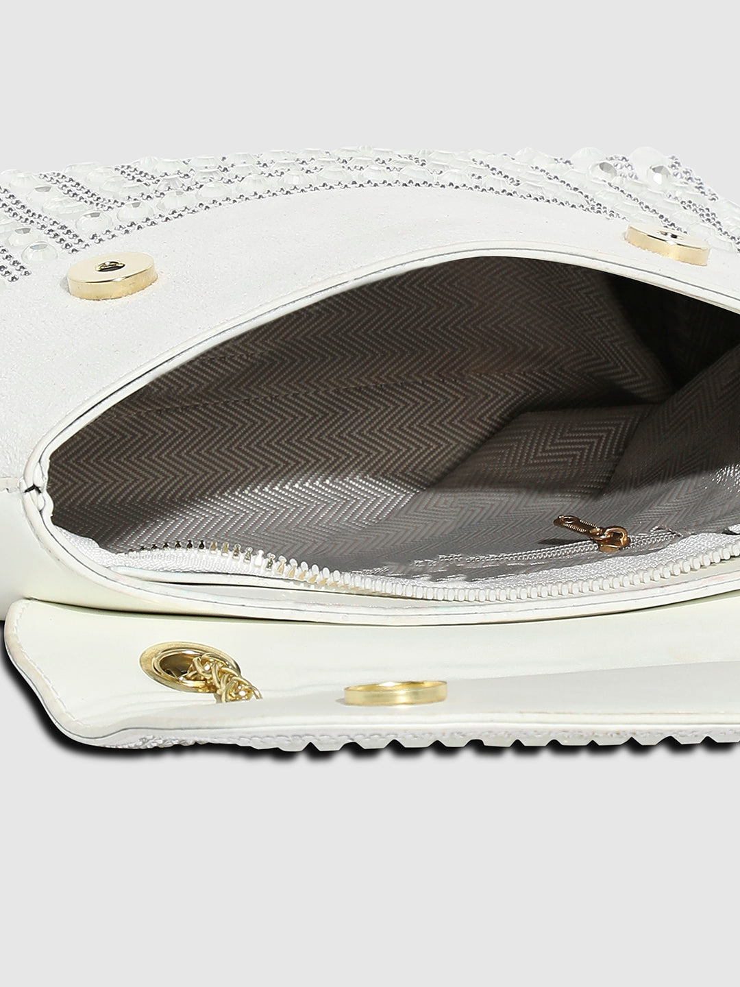 All Over Studs Handbag - White