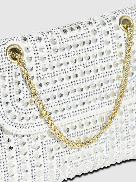 All Over Studs Handbag - White
