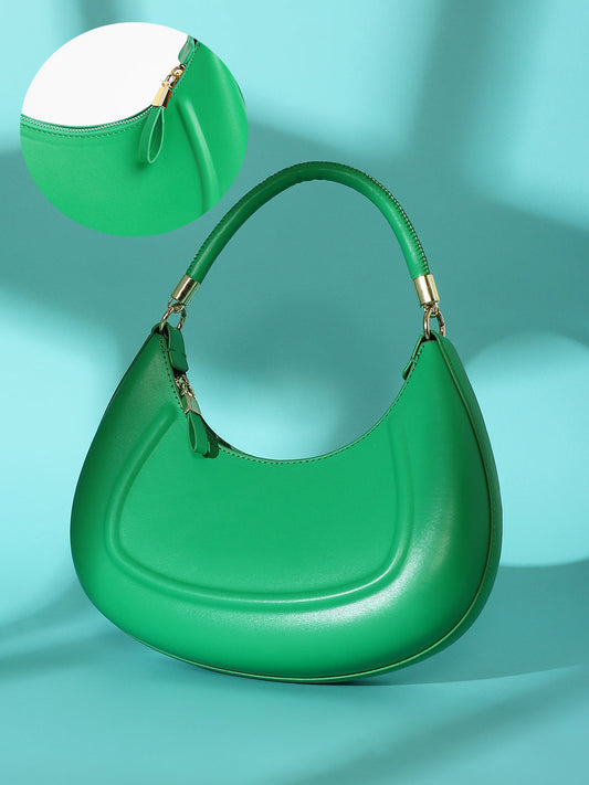 The Curve Hand Bag With Pouch - Shamrock Green
