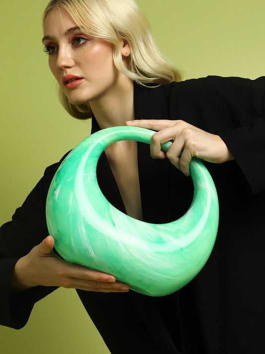 The Sculptural Hand Bag - Light Green