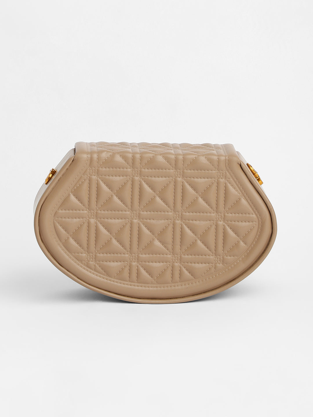 The Quilted Curve Sling Bag - Camel Brown
