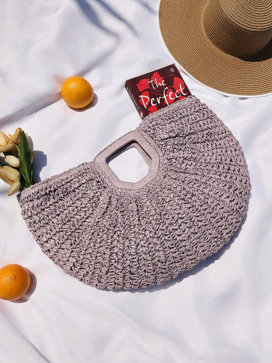 The Sol-Straw Hand Bag - Lilac