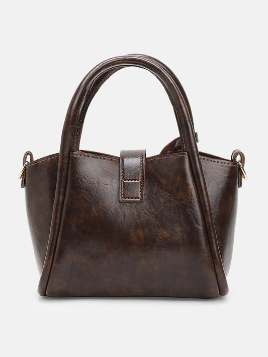The Galleria Hand Bag With Pouch - Coffee Brown