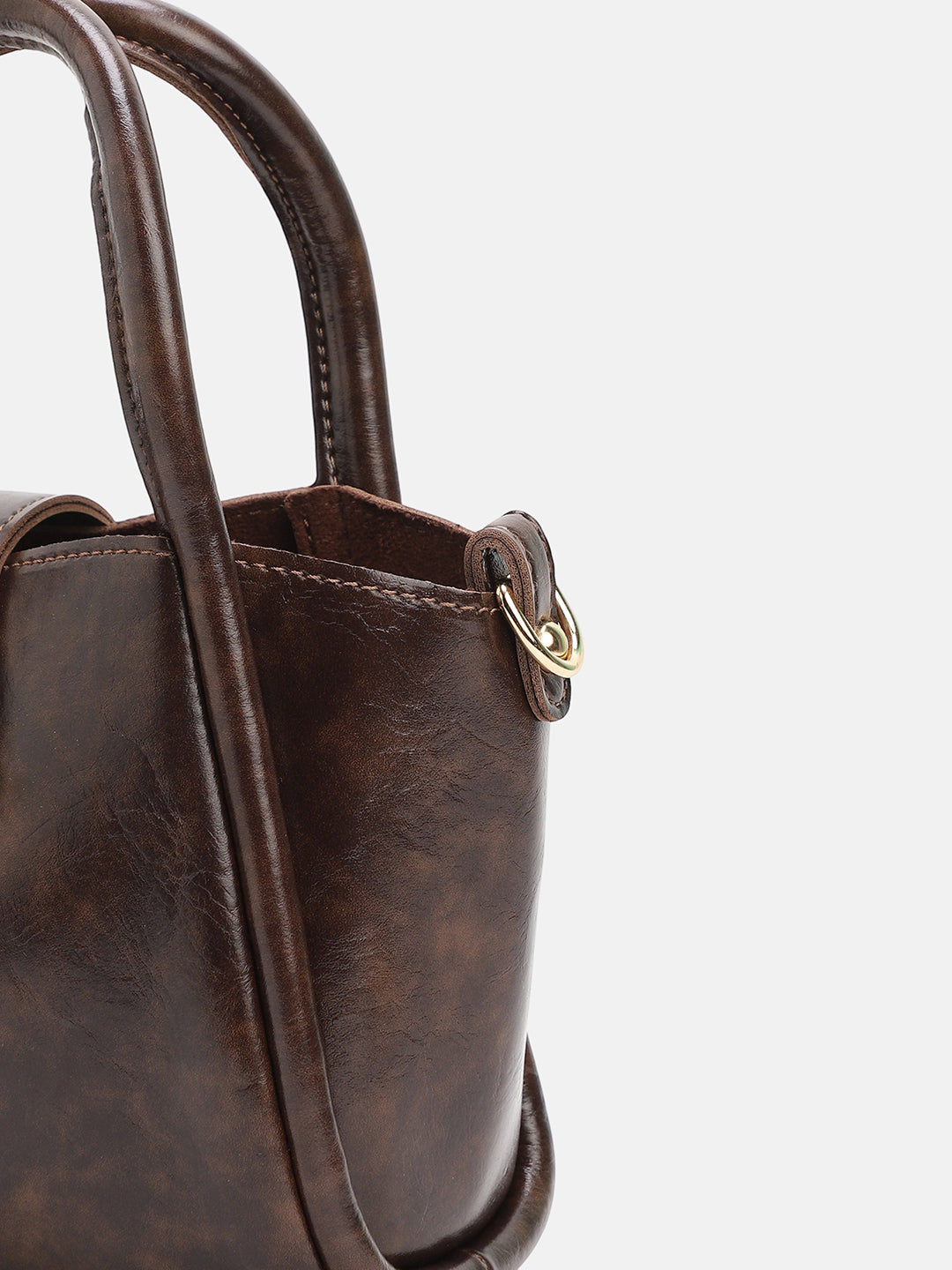The Galleria Hand Bag With Pouch - Coffee Brown