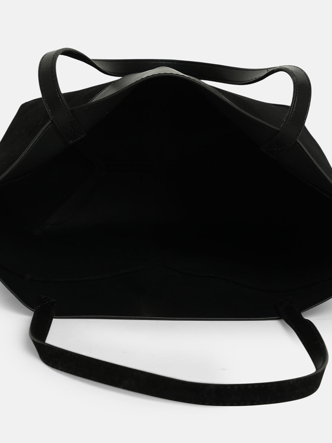 The Veloure Tote Bag With Pouch - Onyx Black