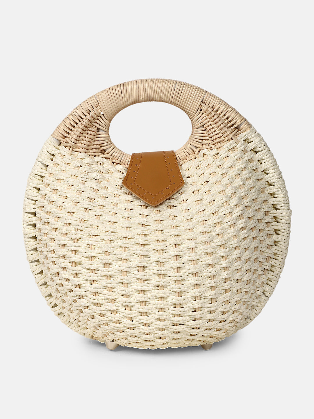 The The Straw-Orb Hand Bag Hand Bag - Off-White