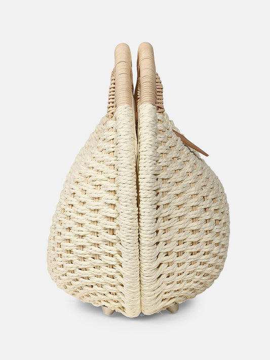 The The Straw-Orb Hand Bag Hand Bag - Off-White
