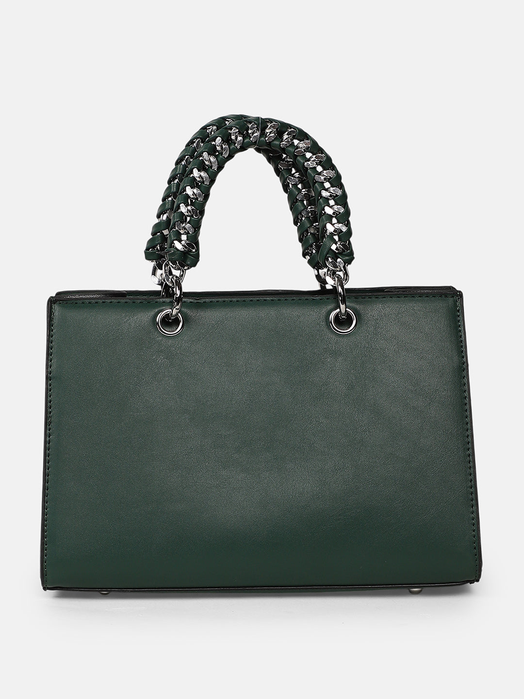The Overlap-Chainlink Hand Bag - Emerald Green