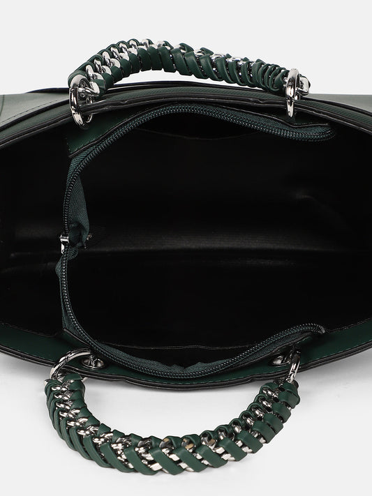 The Overlap-Chainlink Hand Bag - Emerald Green