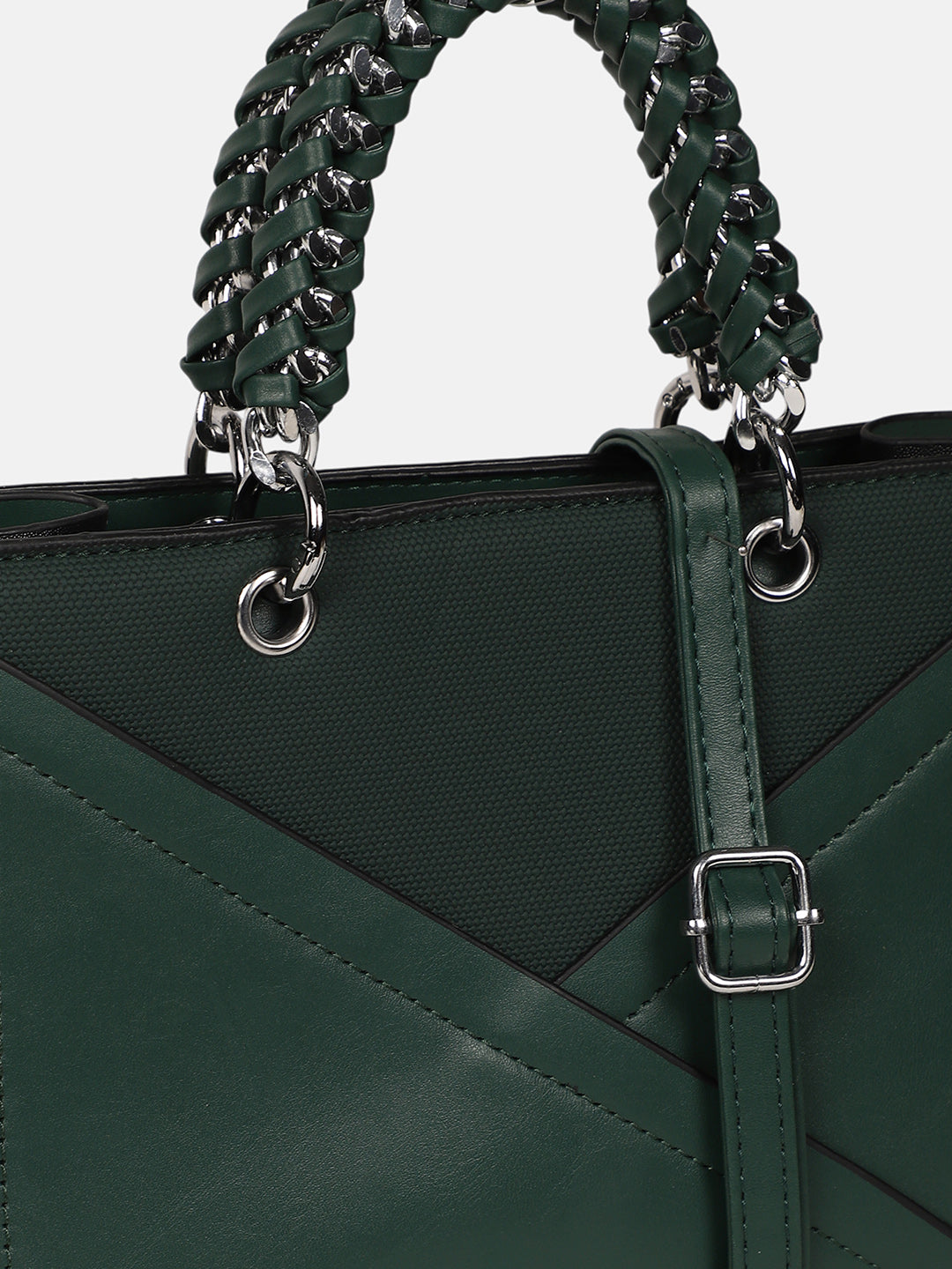 The Overlap-Chainlink Hand Bag - Emerald Green