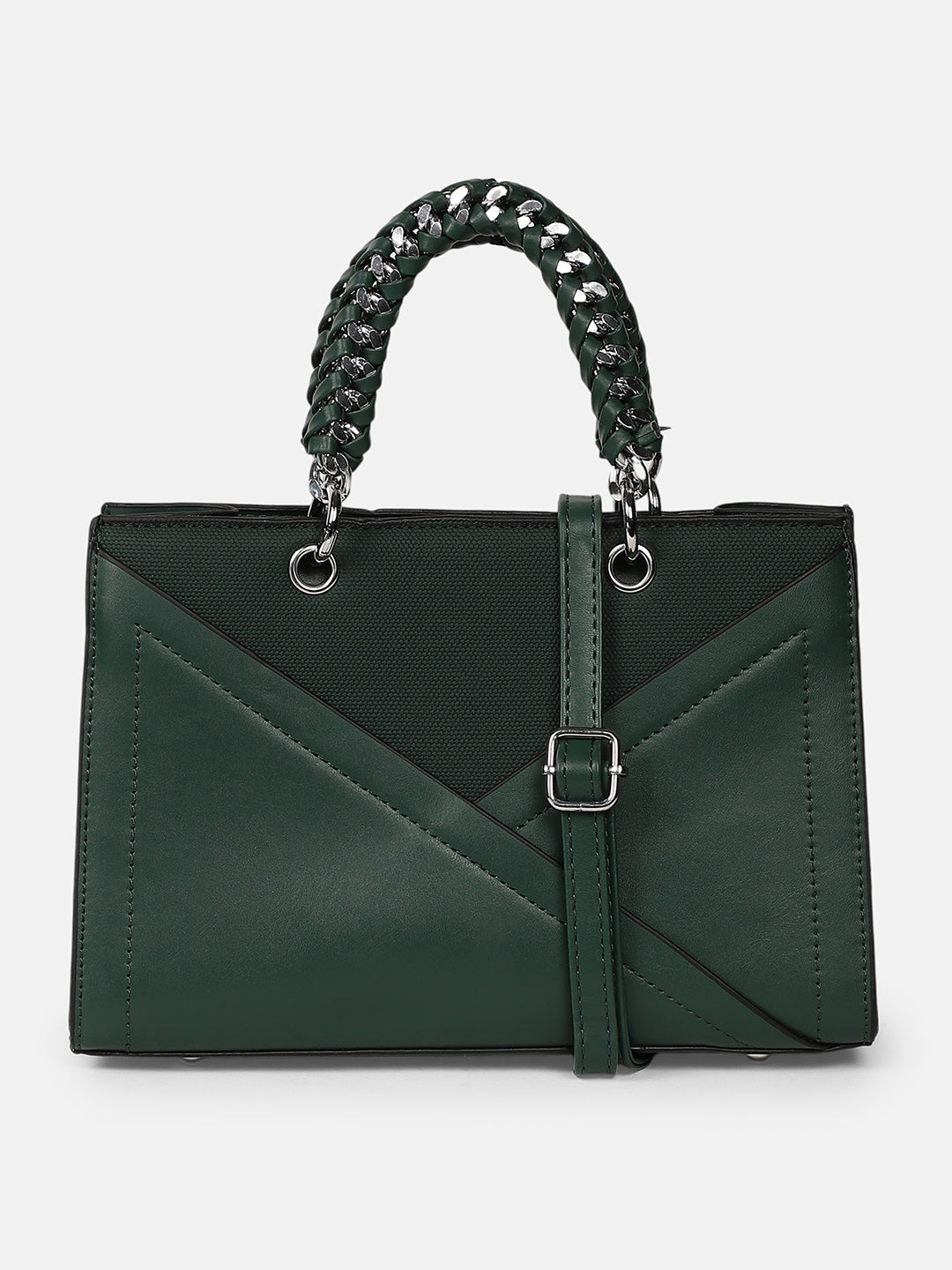 The Overlap-Chainlink Hand Bag - Emerald Green