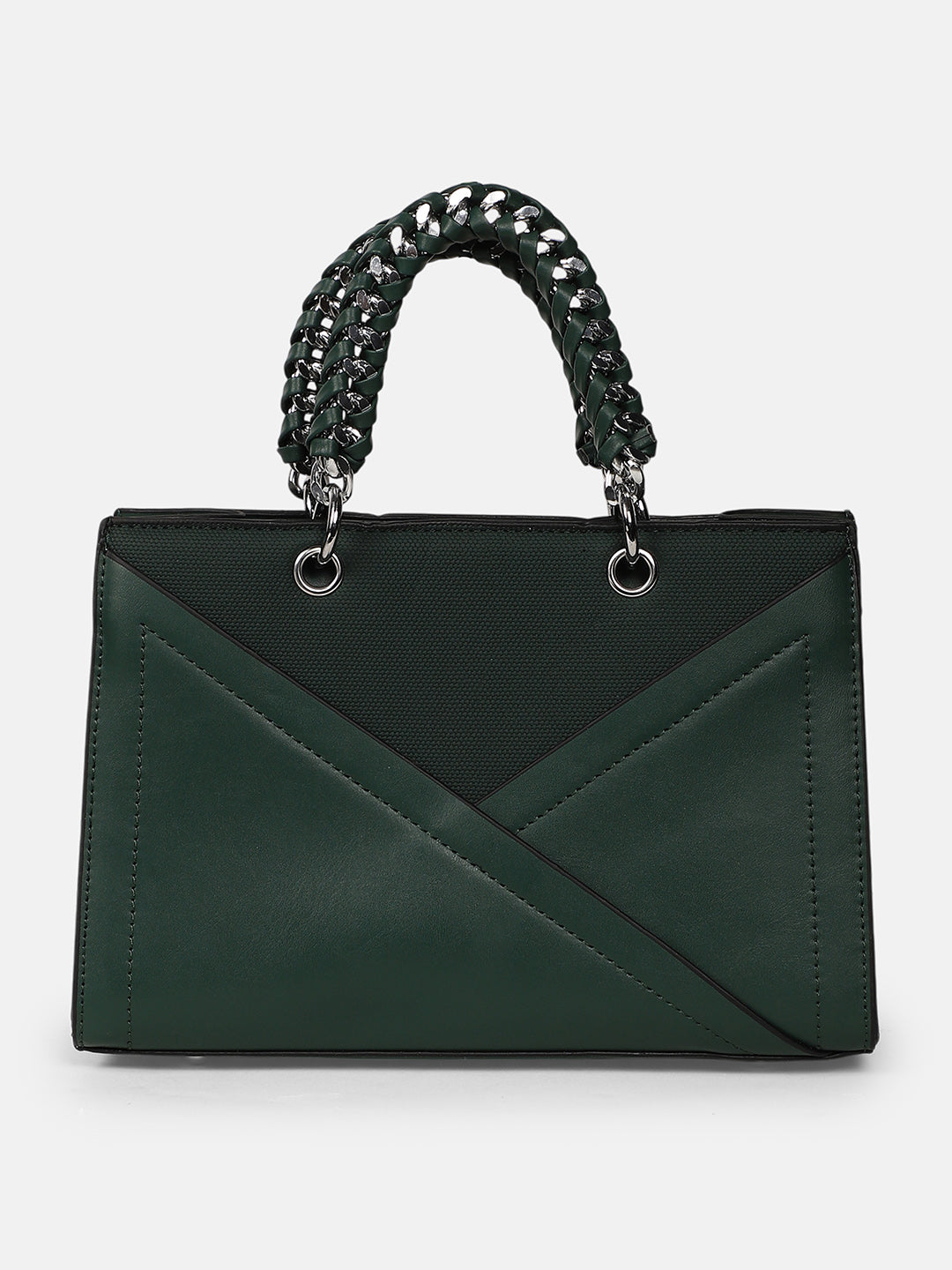 The Overlap-Chainlink Hand Bag - Emerald Green