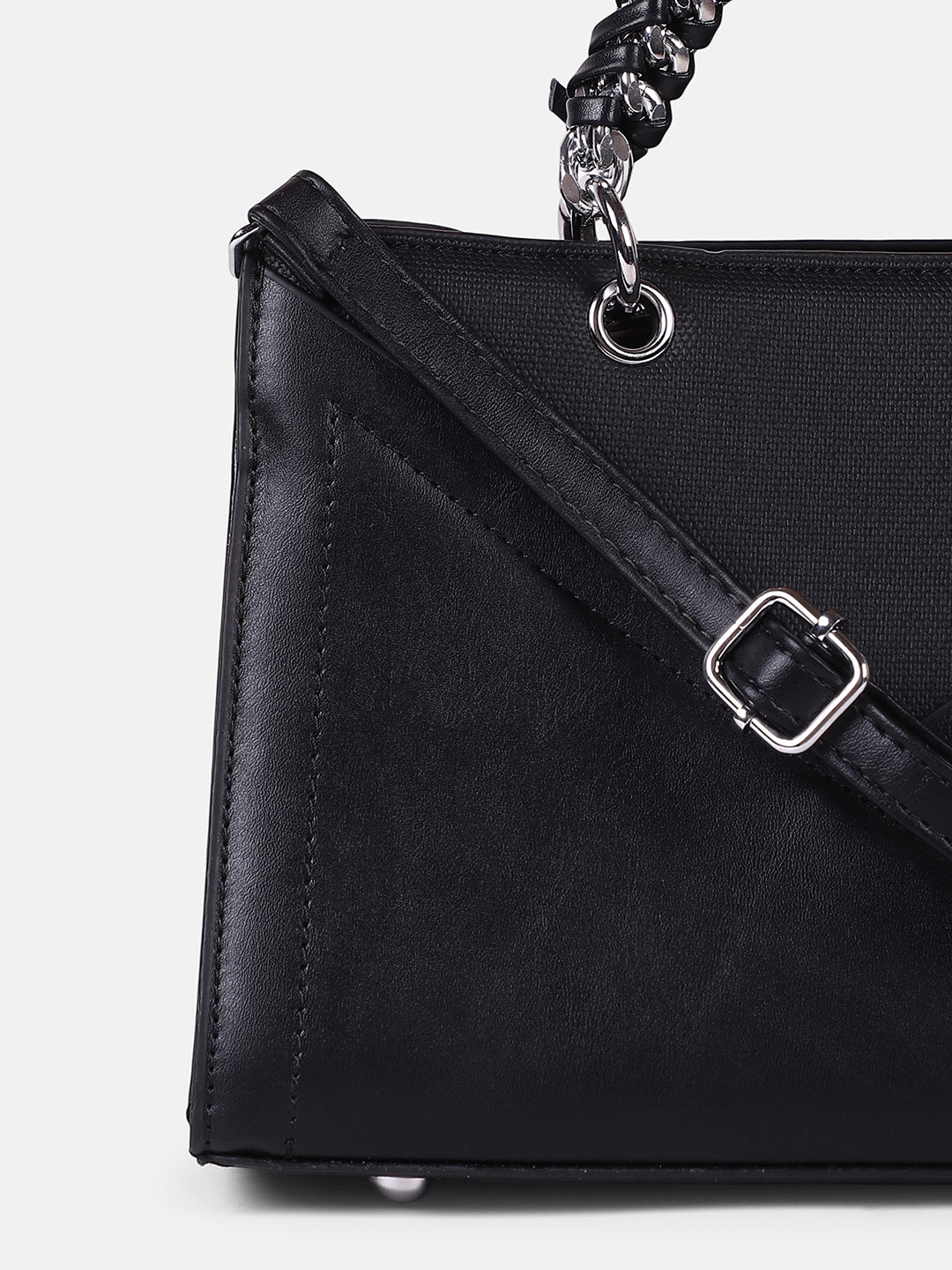 The Overlap-Chainlink Hand Bag - Onyx Black