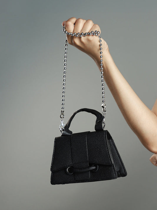 The Mini-Curve Hand Bag - Onyx Black