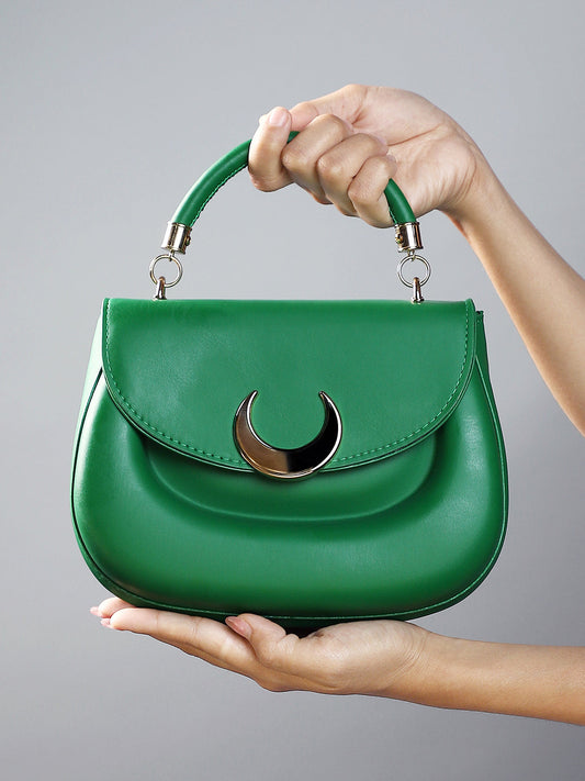 The Crescent Hand Bag - Forest Green