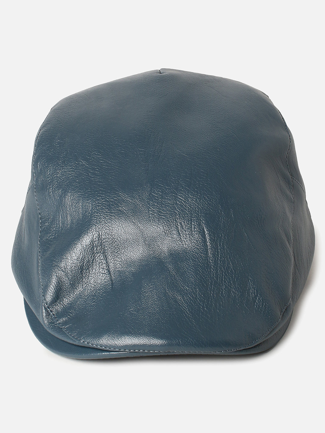 BLUE SOLID VEGAN LEATHER DRIVER CAP