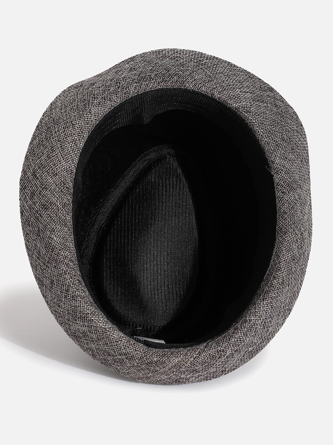 BLACK TEXTURED FEDORA HAT