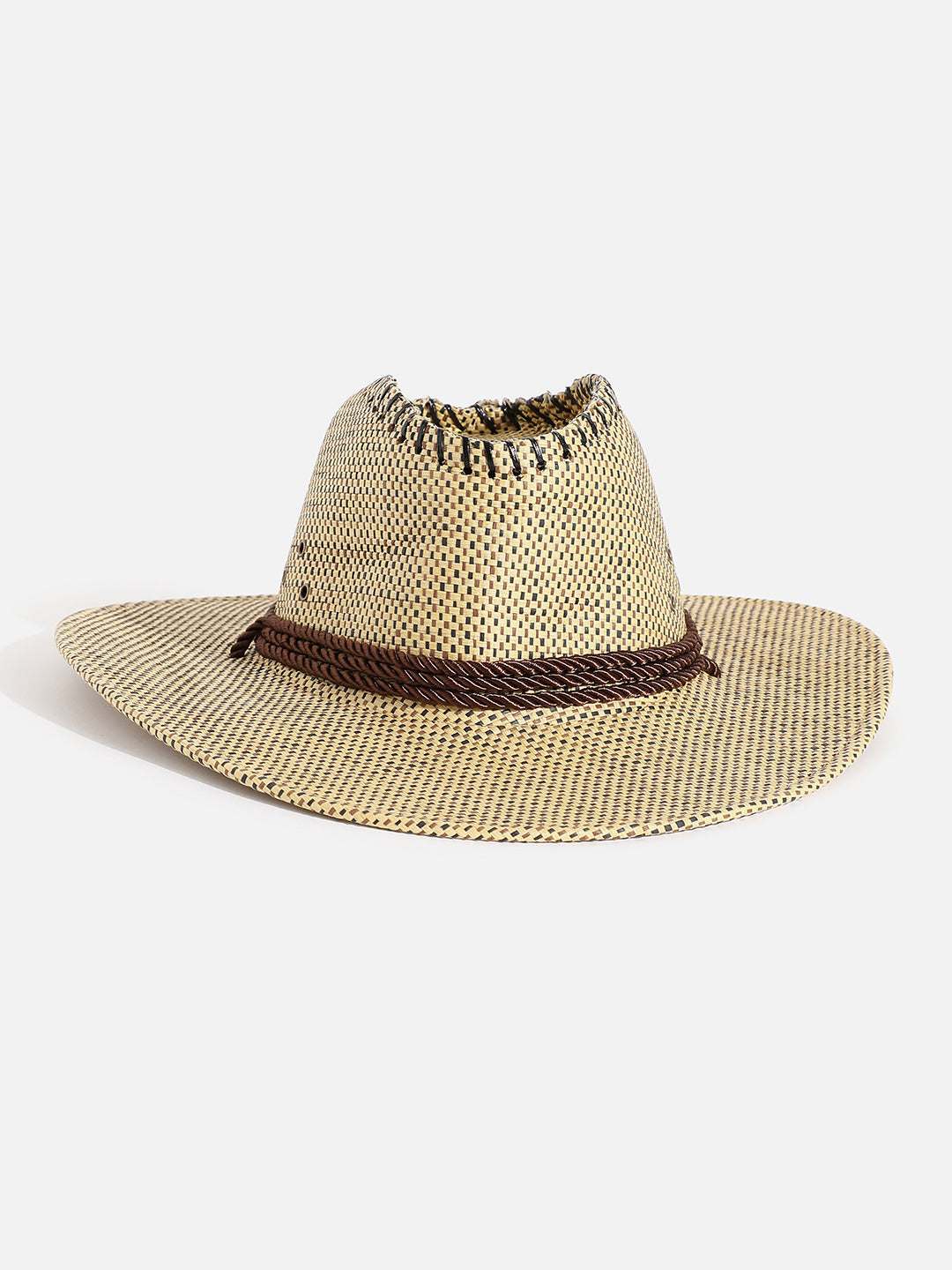 Beige Textured Cowboy Hat
