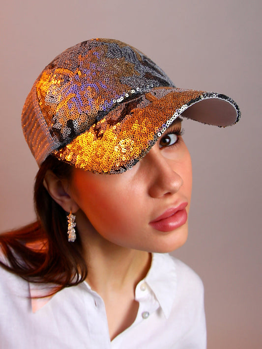 Abstract Sequin Baseball Cap