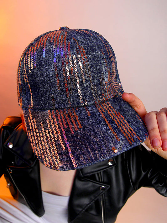 Heathered Sequin Baseball Cap