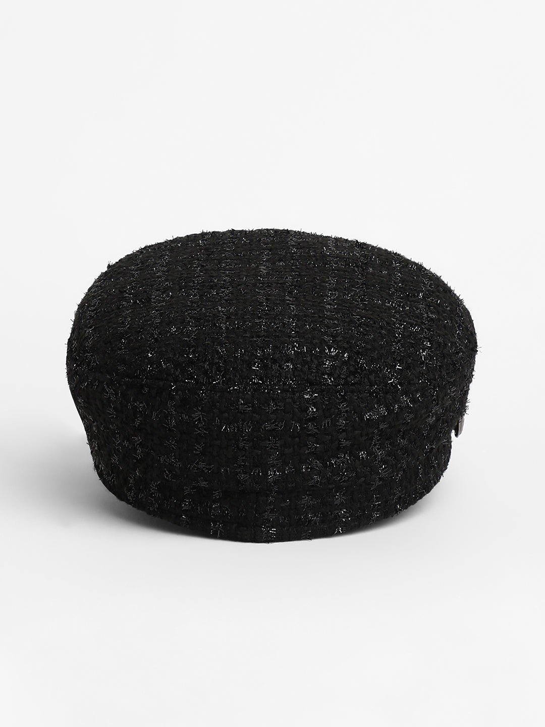 Braid-Lined Bakerboy Cap - Midnight Black