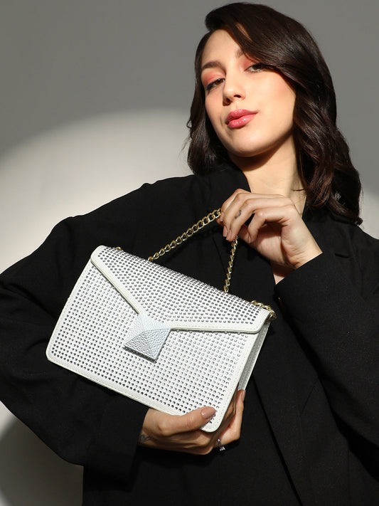 The Stud Sling Bag - Ivory White