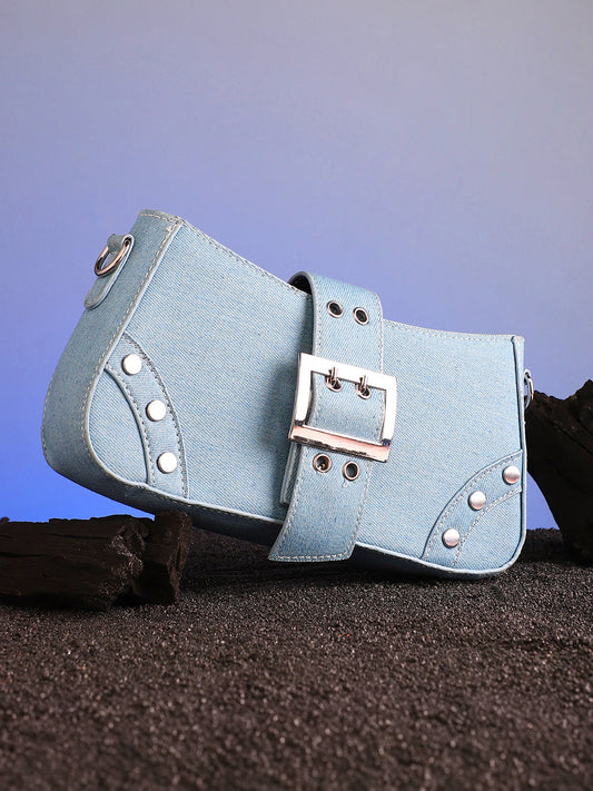 The Denim Shoulder Bag - Light Blue